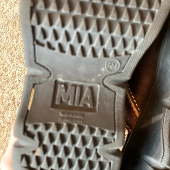 Mia Y2K Chunky Platform Leather Slip On Sandals Brown Womens Size 6 Vintage - Picture 4 of 5